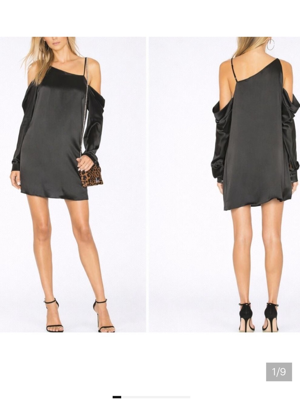 Parker Camille Cold Shoulder Black 100% Silk Mini Dress nwt size 2